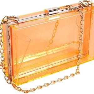 ⭐ Women Clear Purse Acrylic Clear Clutch Bag, Shoulder Handbag